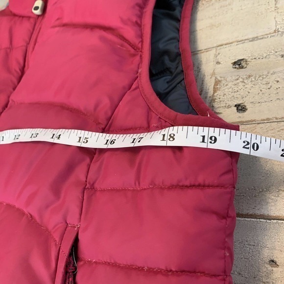 L.L. Bean Womens M Pink Grey Puffer Vest Full Zip Goose Down Pockets Reversible - Picture 4 of 10